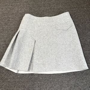 Derek Lam 10 Crosby Pleated Mini Skirt Womens 2 Gray Cotton Casual Preppy Summer